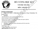 Đề cương học kì 1 năm 2024 THPT Xuân Đỉnh - môn Anh lớp 12