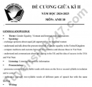 Đề cương giữa kì 2 lớp 10 môn Anh năm 2025 - THPT Xuân Đỉnh