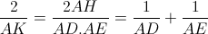 \frac{2}{AK}=\frac{2AH}{AD.AE}=\frac{1}{AD}+\frac{1}{AE}