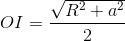 OI=\frac{\sqrt{R^{2}+a^{2}}}{2}