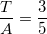 \small \frac{T}{A} = \frac{3}{5}