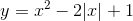 y=x^{2}-2|x|+1