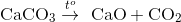 {\rm{CaC}}{{\rm{O}}_{\rm{3}}}\overset{t^{o}}{\rightarrow}\,\,{\rm{ CaO + C}}{{\rm{O}}_2}