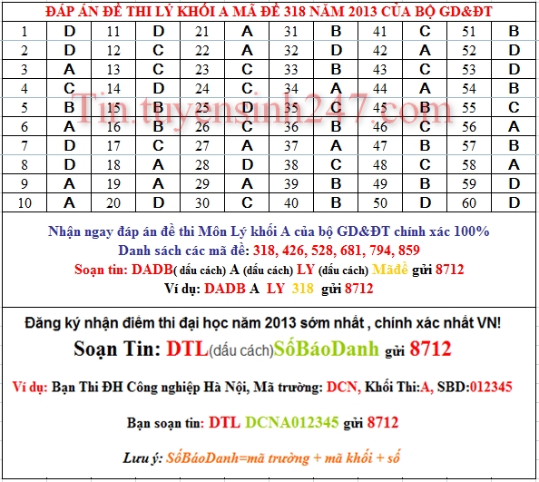 Dap an de thi khoi A nam 2013 cua bo GD&DT (da co)