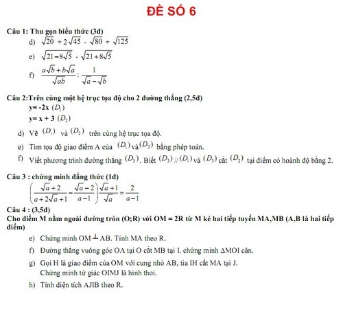 De thi hoc ki 1 lop 9 mon toan nam 2013 (P2)