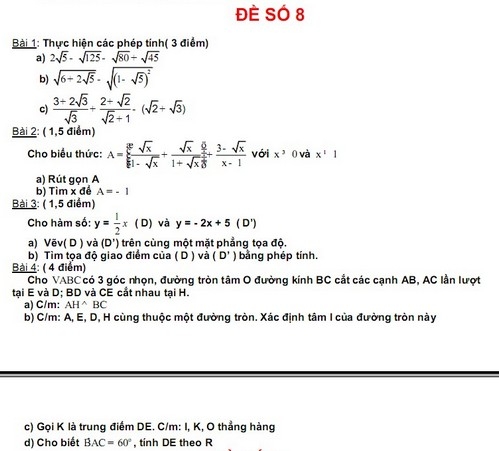 De thi hoc ki 1 lop 9 mon toan nam 2013 (P2)