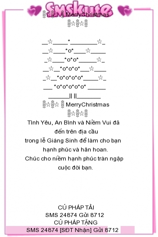 SMS kute chuc mung giang sinh 2013 cuc dep